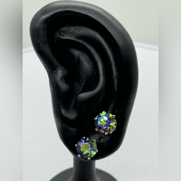 Vitrail Medium 8mm Crystal Stud Earrings Made with Swarovski Crystals - Picture 6 of 8